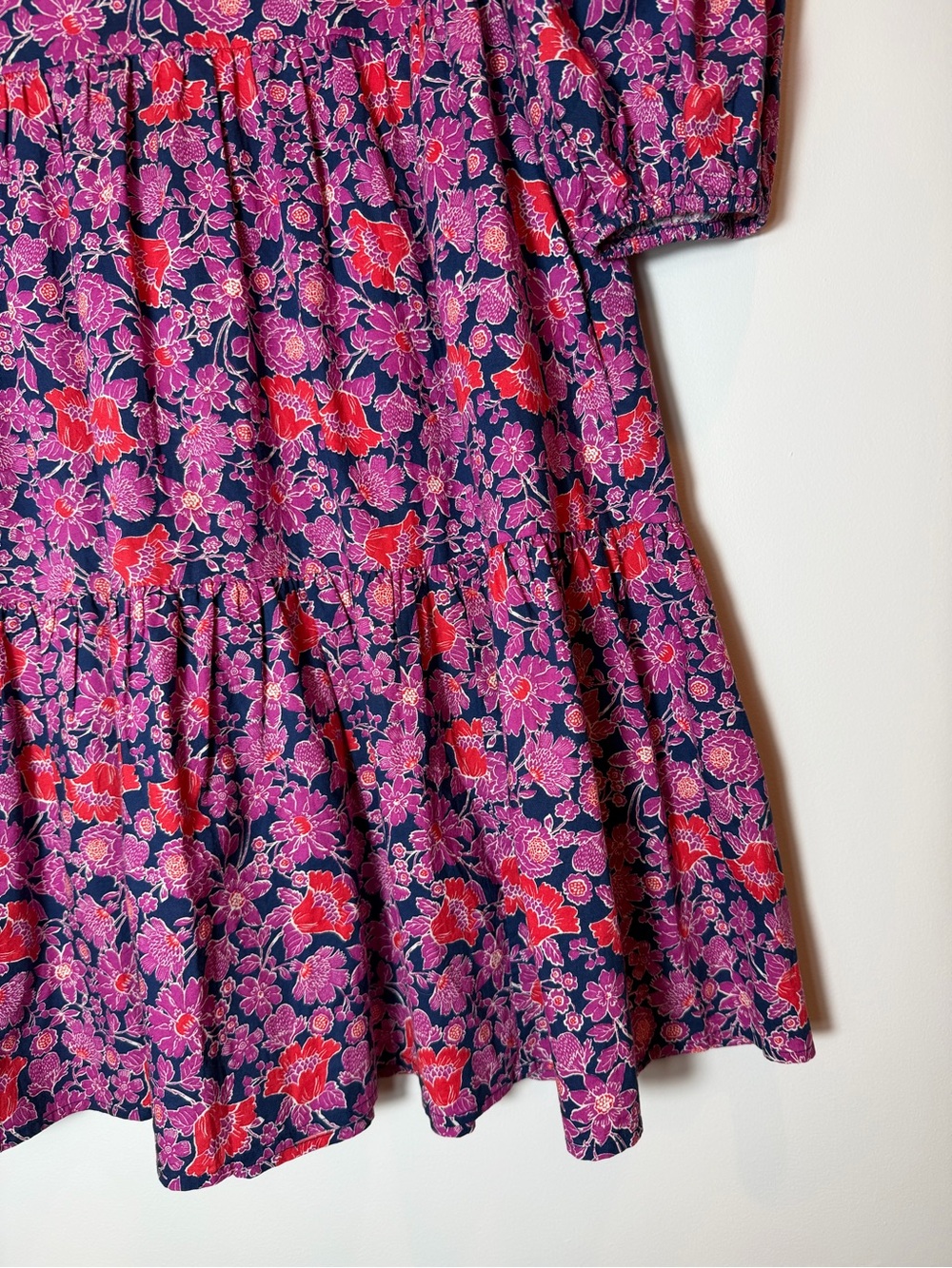 SUNDRY for Evereve Anywhere Ditzy Floral Pink Red Navy Mini Dress Size 1 Small - Picture 5 of 11